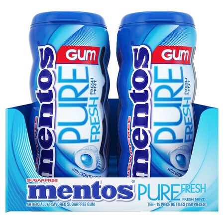 Mentos Mentos Pure Fresh Mint Gum Pocket Bottle 15 Pieces, PK120 1463620